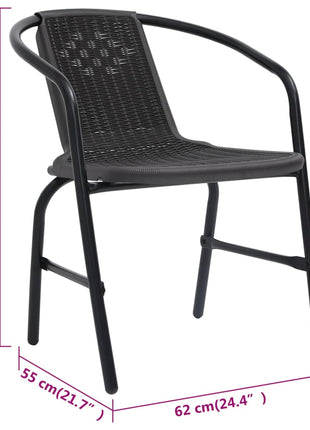Tuinstoelen 8 st 110 kg kunststof rattan en staal