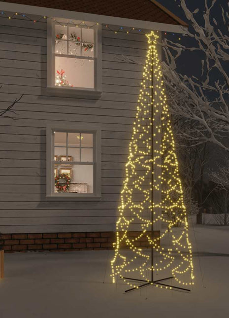 Kegelkerstboom 1400 Led's Warmwit 160X500 Cm Multikleur