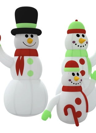 Sneeuwpopfamilie Opblaasbaar Met Led's