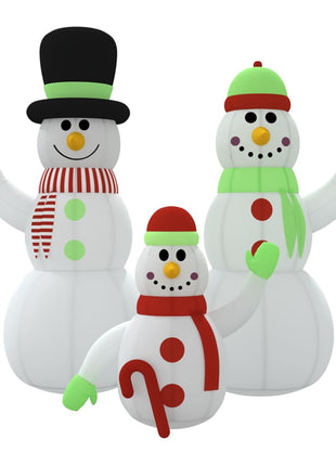 Sneeuwpopfamilie Opblaasbaar Met Led's