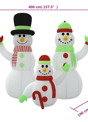 Sneeuwpopfamilie Opblaasbaar Met Led's