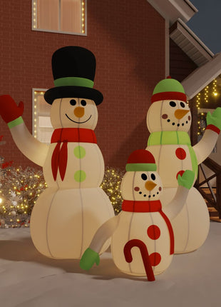 Sneeuwpopfamilie Opblaasbaar Met Led's