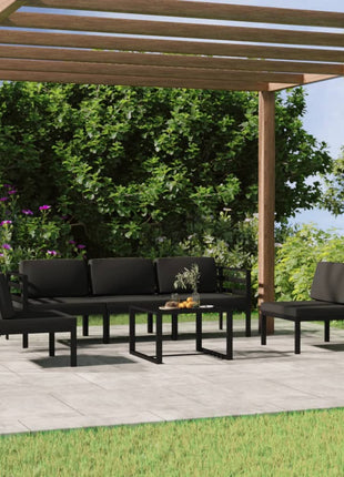 6-Delige Loungeset Met Kussens Aluminium Antracietkleurig