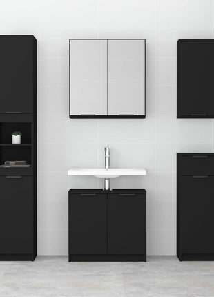 Badkamerkast wandgemonteerd 32x20x67 cm zwart
