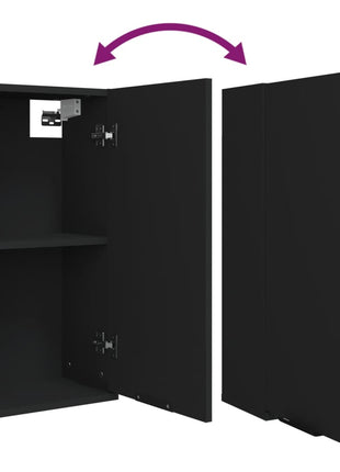 Badkamerkast wandgemonteerd 32x20x67 cm zwart