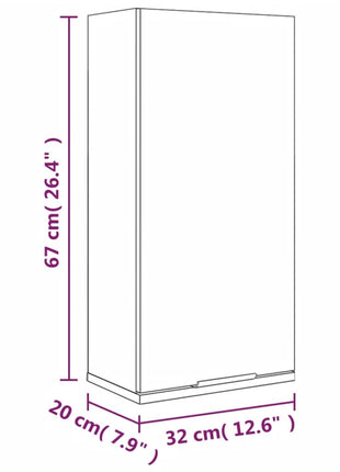 Badkamerkast wandgemonteerd 32x20x67 cm zwart