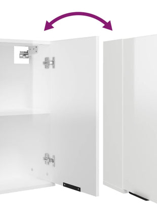 Badkamerkast wandgemonteerd 32x20x67 cm hoogglans wit