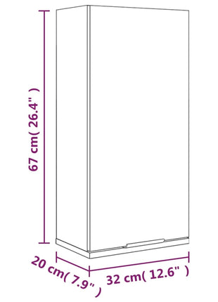 Badkamerkast wandgemonteerd 32x20x67 cm hoogglans wit