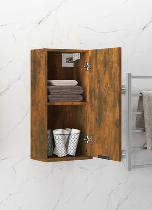 Badkamerkast wandgemonteerd 32x20x67 cm gerookt eikenkleurig