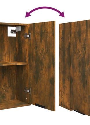 Badkamerkast wandgemonteerd 32x20x67 cm gerookt eikenkleurig