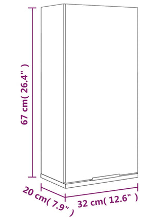 Badkamerkast wandgemonteerd 32x20x67 cm gerookt eikenkleurig