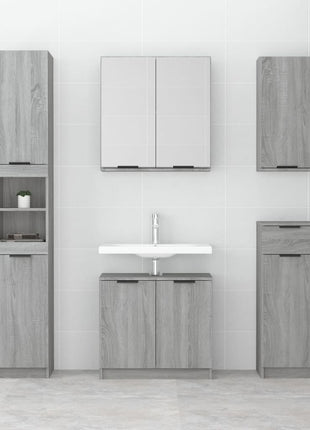 Badkamerkast wandgemonteerd 32x20x67 cm grijs sonoma eikenkleur