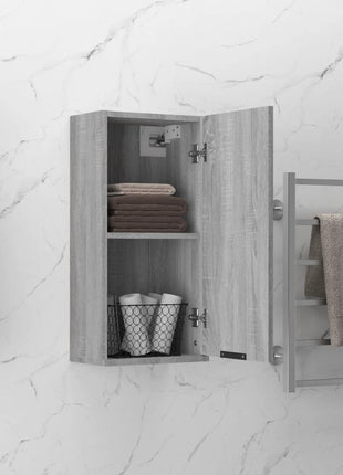 Badkamerkast wandgemonteerd 32x20x67 cm grijs sonoma eikenkleur