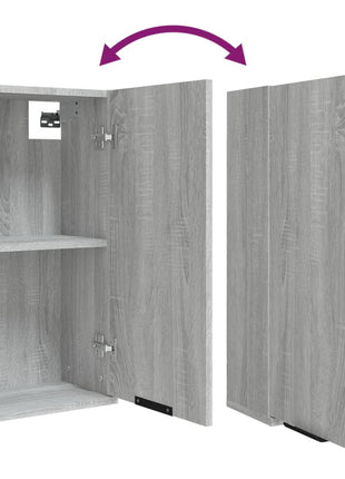 Badkamerkast wandgemonteerd 32x20x67 cm grijs sonoma eikenkleur