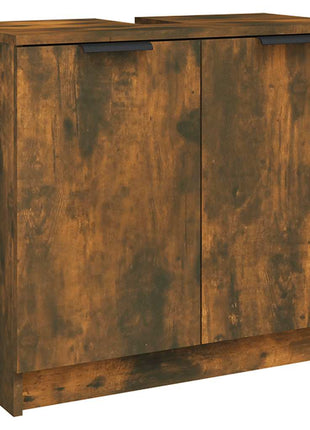 Badkamerkast 64,5X33,5X59 Cm Bewerkt Hout Kleurig Gerookt Eiken