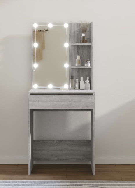 Kaptafel met LED-verlichting 60x40x140 cm grijs sonoma eiken