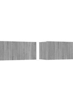 4-Delige Tv-Meubelset Bewerkt Hout Eikenkleurig