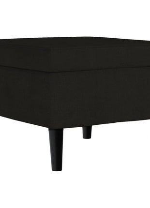 Fauteuil met voetenbank fluweel zwart