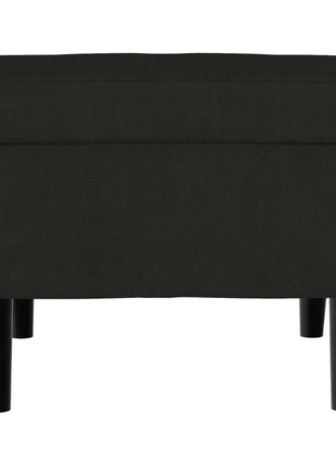 Fauteuil met voetenbank fluweel zwart