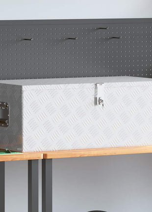 Opbergbox 90X47X33,5 Cm Aluminium Kleurig Zilver
