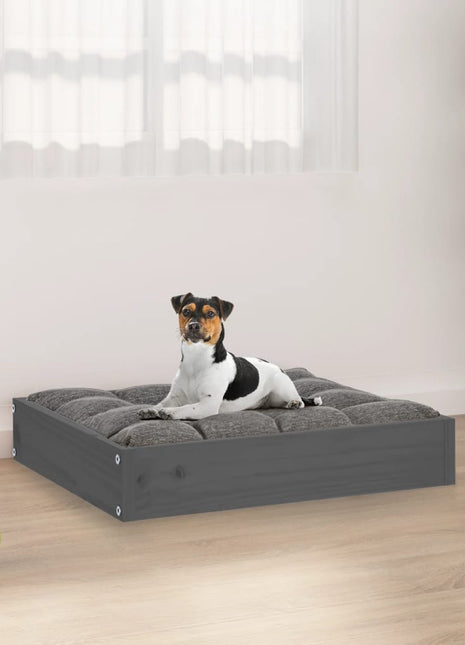 Hondenmand 51,5x44x9 cm massief grenenhout grijs