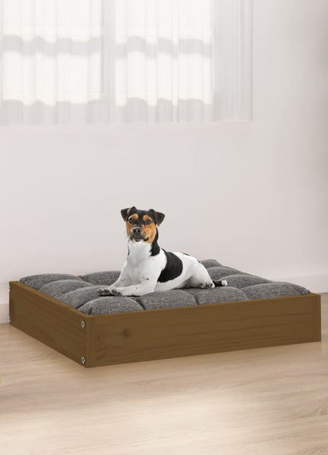 Hondenmand 51,5x44x9 cm massief grenenhout honingbruin