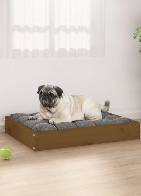 Hondenmand 61,5x49x9 cm massief grenenhout honingbruin