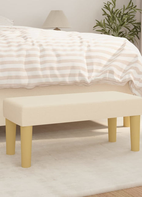 Bankje 70x30x30 cm stof crèmekleurig