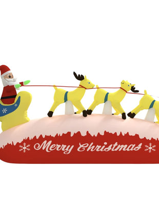Kerstdecoratie Kerstman En Rendieren Opblaasbaar Led