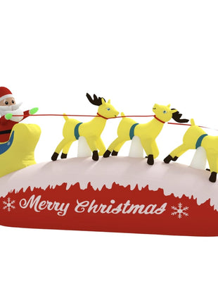 Kerstdecoratie Kerstman En Rendieren Opblaasbaar Led