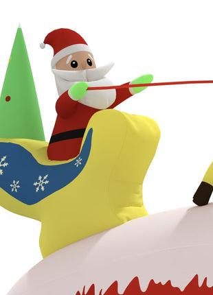 Kerstdecoratie Kerstman En Rendieren Opblaasbaar Led