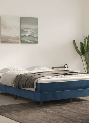 Pocketveringmatras 80X200X20 Cm Fluweel Donkerblauw