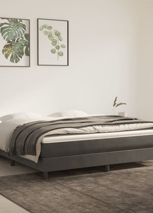 Pocketveringmatras 120X200X20 Cm Fluweel Donkergrijs