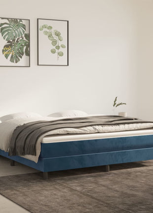 Pocketveringmatras 80X200X20 Cm Fluweel Donkerblauw