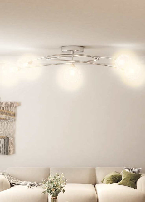 Plafondlamp Met Gaasdraadkapjes 5Xg9