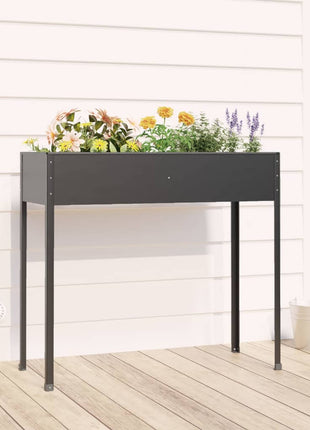 Plantenbak 100,5X40,5X90 Cm Gegalvaniseerd Staal Antracietkleur