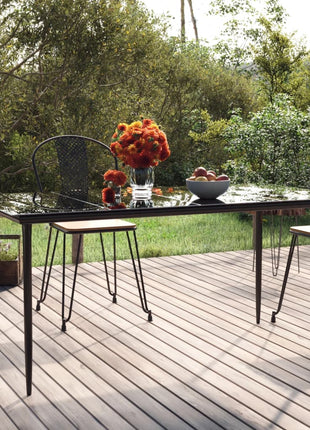 Tuintafel Staal En Glas Zwart