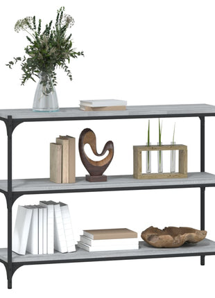 Boekenkast 100X33X70,5 Cm Hout En Staal Eikenkleur Grijs Sonoma