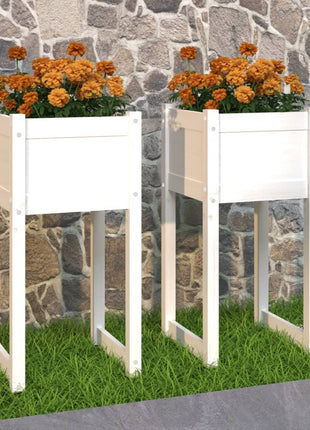 Plantenbakken Massief Grenenhout Wit