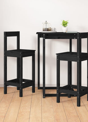 Barstoelen 40X41,5X112 Cm Massief Grenenhout Zwart