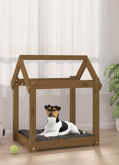 Hondenmand 61x50x70 cm massief grenenhout honingbruin