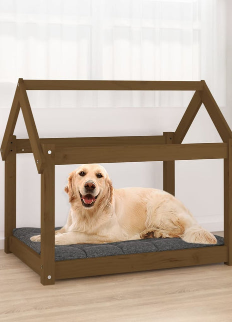 Hondenmand 81x60x70 cm massief grenenhout honingbruin