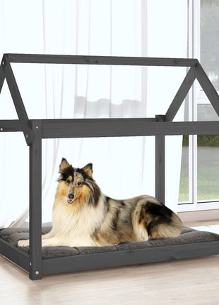 Hondenbed 101x70x90 cm massief grenenhout grijs