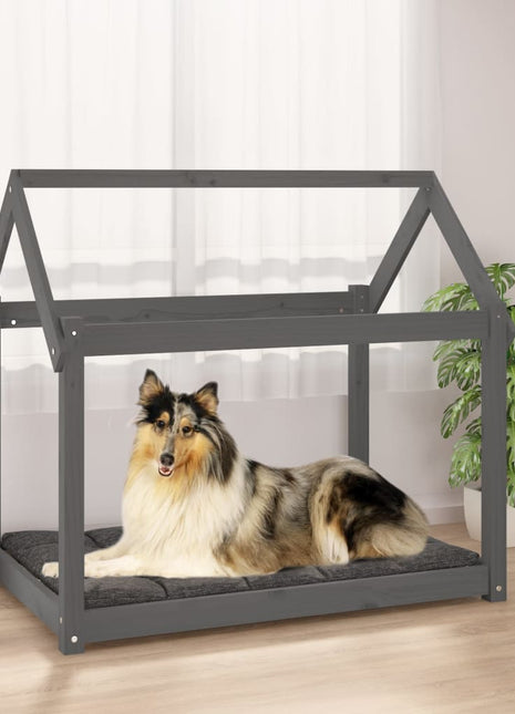 Hondenbed 101x70x90 cm massief grenenhout grijs