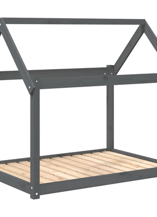 Hondenmand 111x80x100 cm massief grenenhout grijs