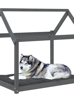 Hondenmand 111x80x100 cm massief grenenhout grijs
