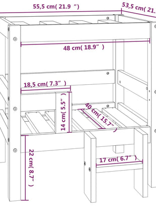 Hondenmand 55,5x53,5x60 cm massief grenenhout honingbruin
