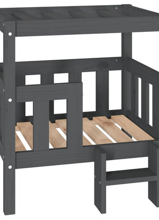 Hondenmand 65,5x43x70 cm massief grenenhout grijs