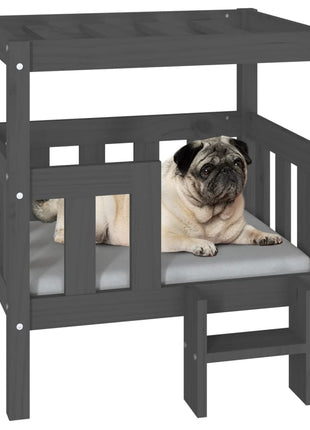 Hondenmand 65,5x43x70 cm massief grenenhout grijs