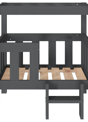 Hondenmand 65,5x43x70 cm massief grenenhout grijs
